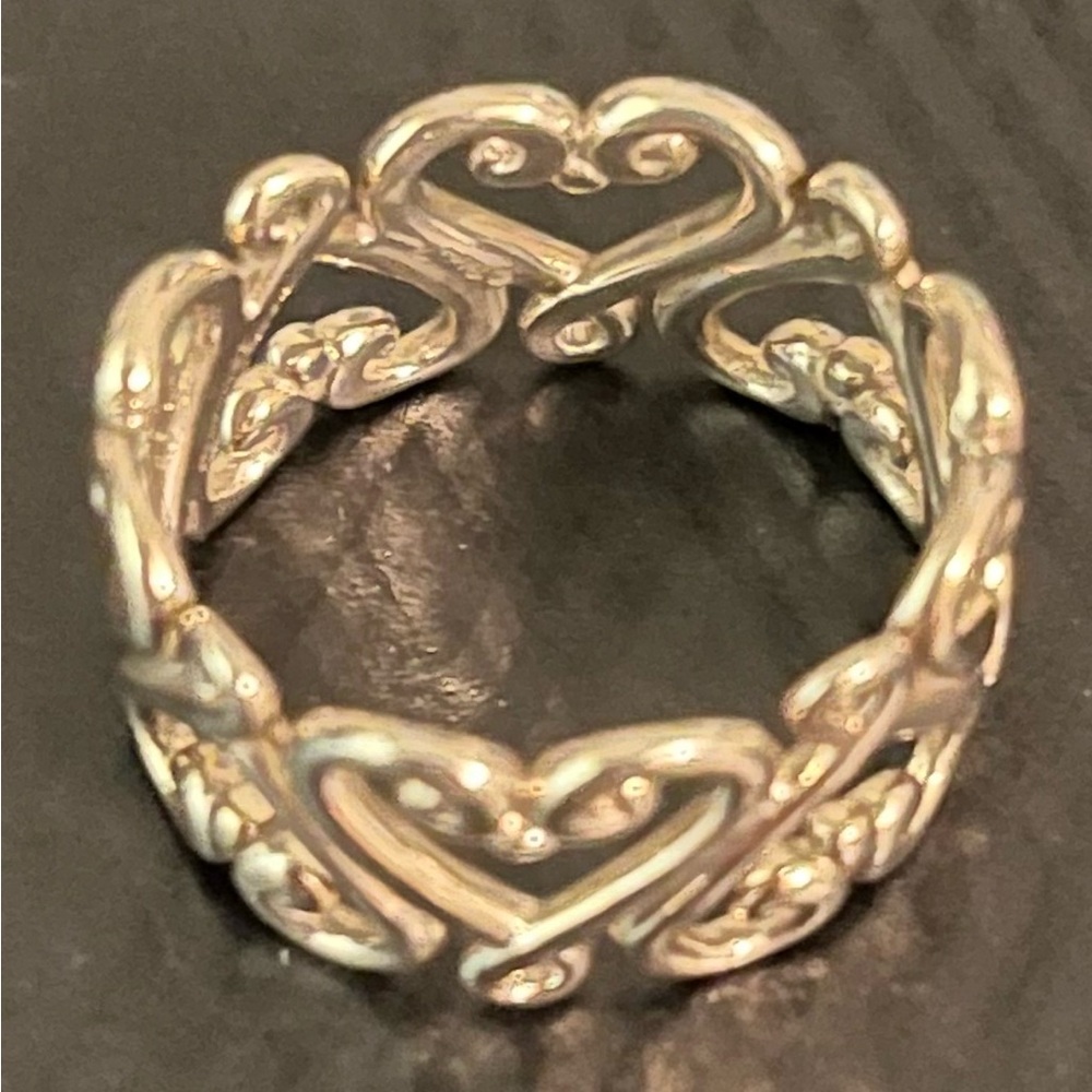 Tiffany & Co Paloma Picasso Gondoli Heart Scroll Band Ring Sterling Silver Sz 7